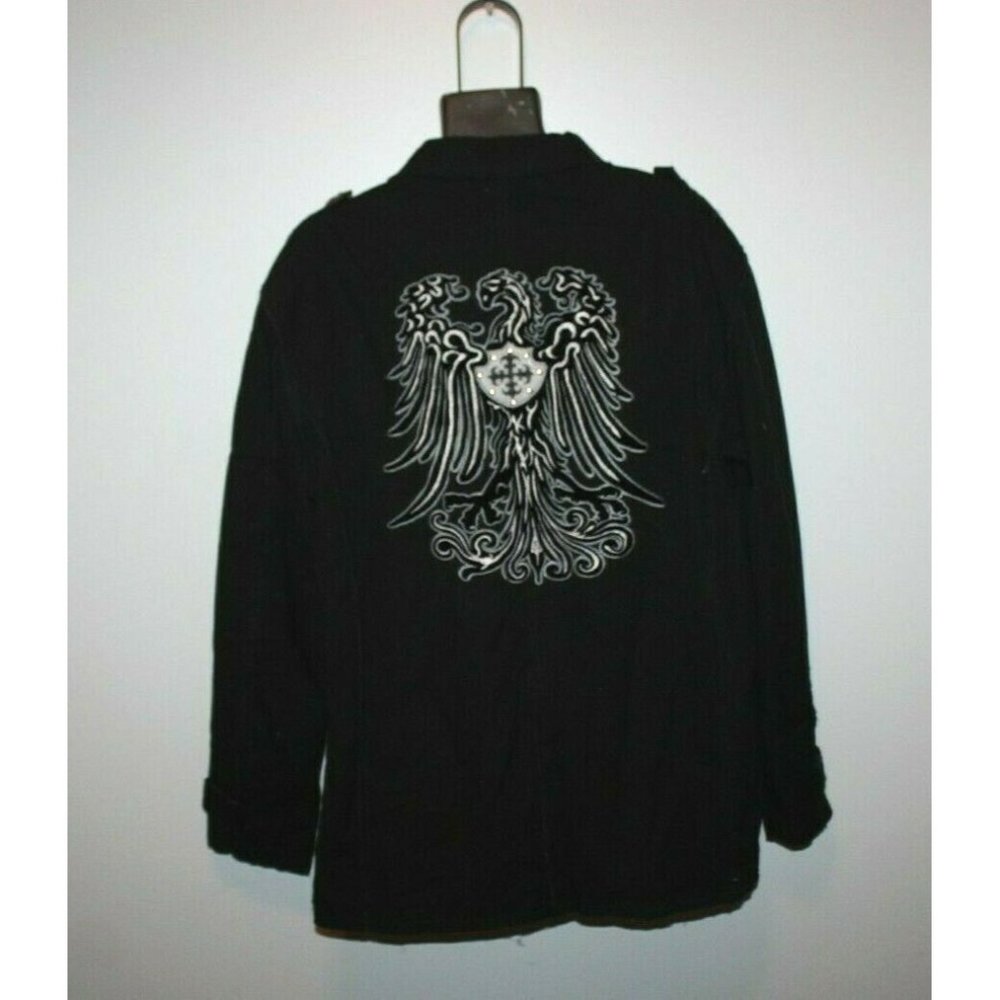FZ BlazerJacket Men’s Size 2XL Classy Fashion 100% Cotton Black Angel Wings HTF